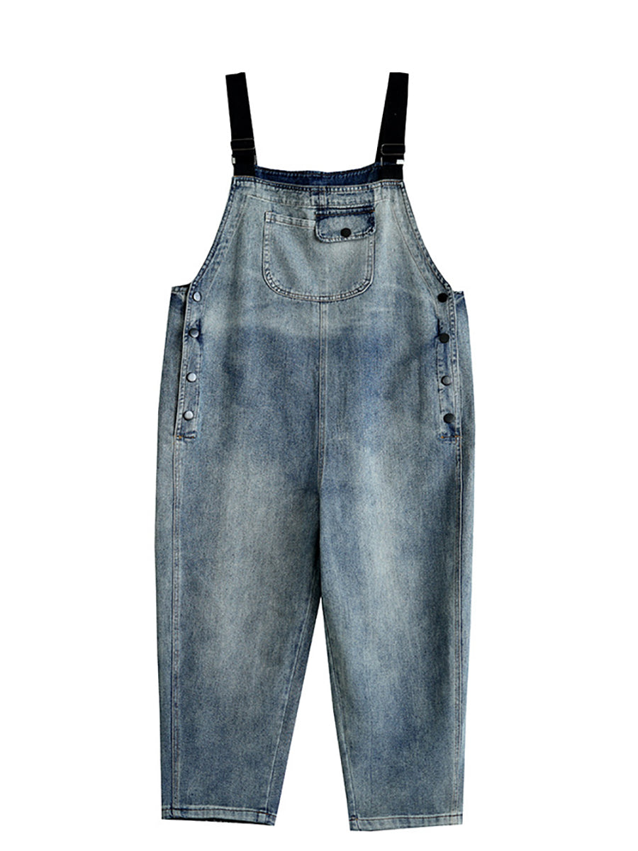 Denim Frauen Overalls Lose Farbe Sommer Casual Reine