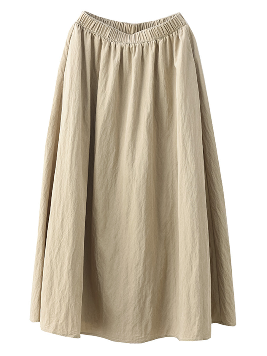 Damen Sommer Casual Solid Cotton A-Form Rock KL1014