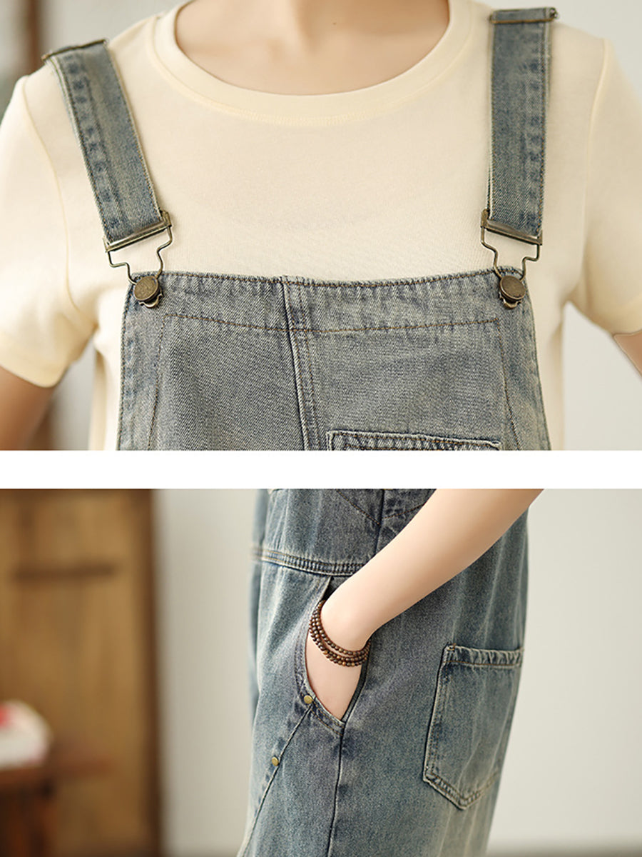 Farbe Gerade Frauen Reine Denim Overalls Casual Sommer