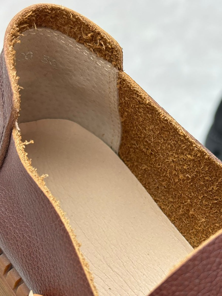 Chaussures d'été en cuir à plateforme rétro pour femmes RR1020