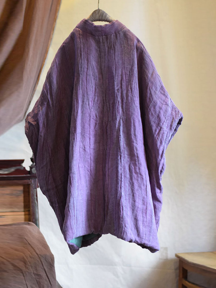 Gilet matelassé en lin à col en V et imprimé ethnique pour femme AV1018