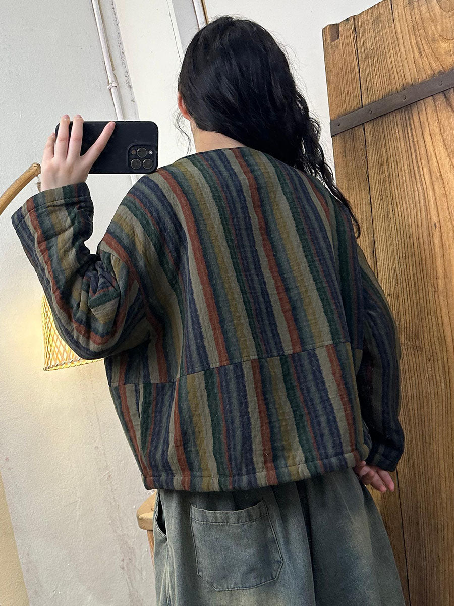 Damen Herbst Artsy Unregelmäßiger Punkt Baumwoll-Leinen-Mantel BA1002