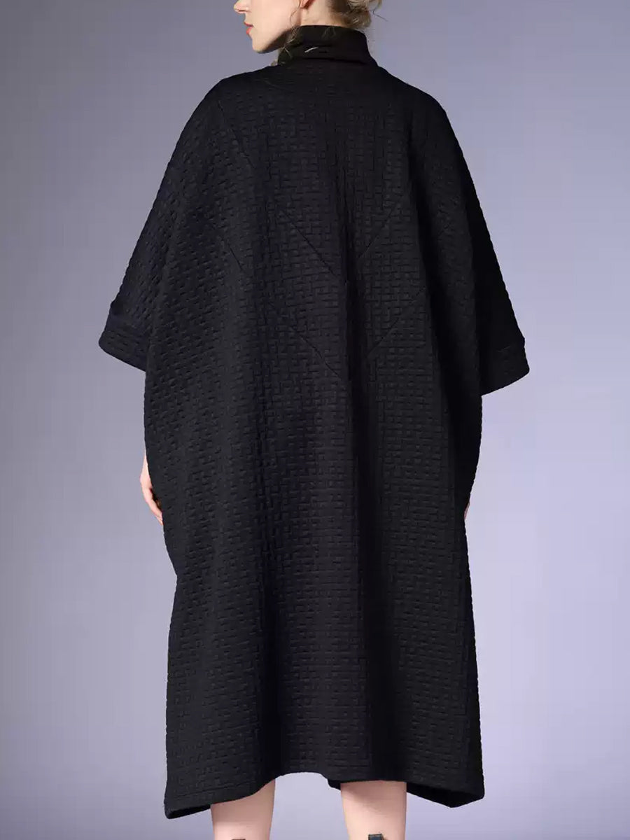 Damen Winter Casual Solid V-Ausschnitt Lose Kleid QN003
