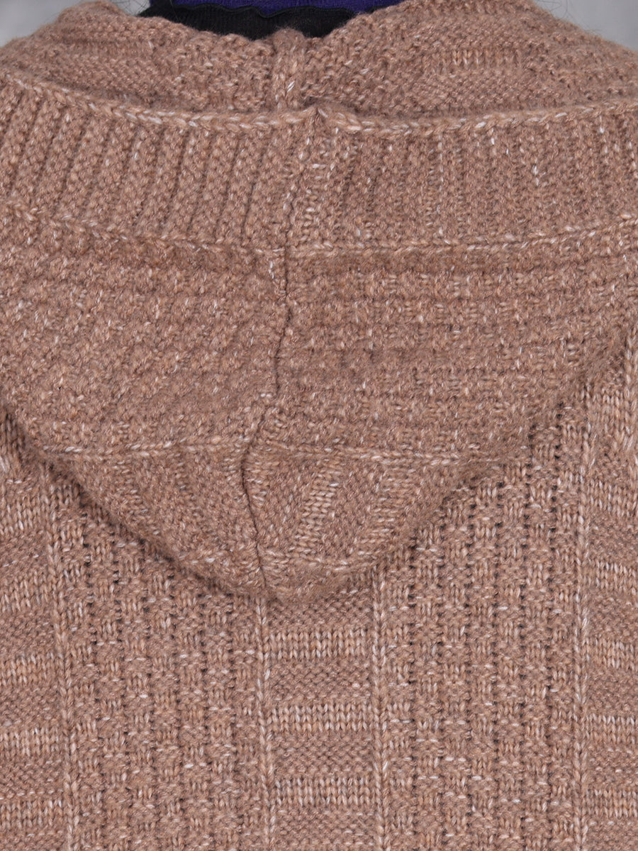 Cardigan à capuche en tricot uni pour femme, style artistique, automne, QM008