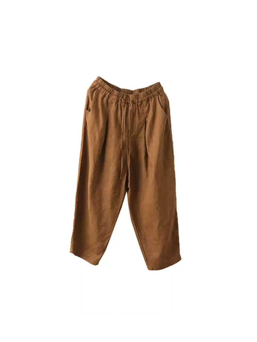 Haremshose Sommer 100% Leinen Farbe Reine Damen