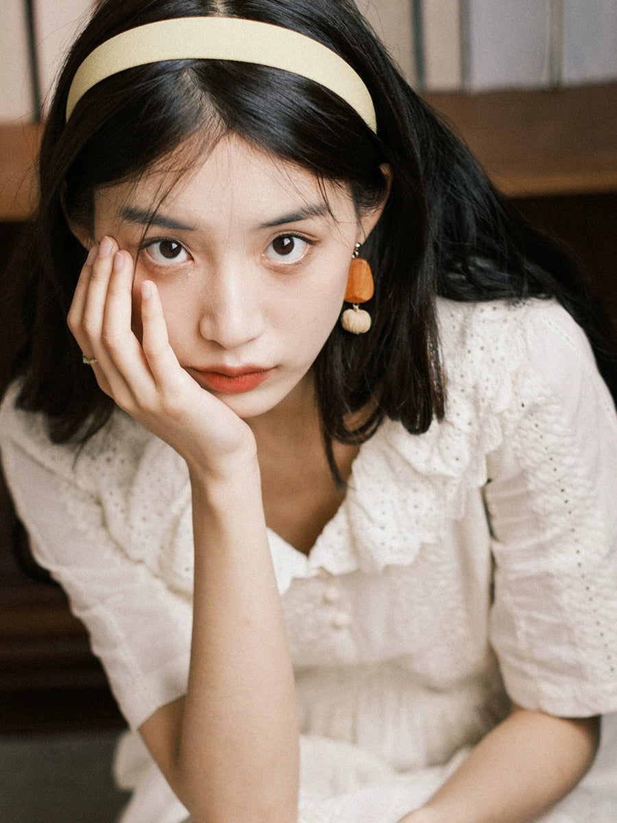 Boucles d'oreilles en bois et paille pour femme, style bohème