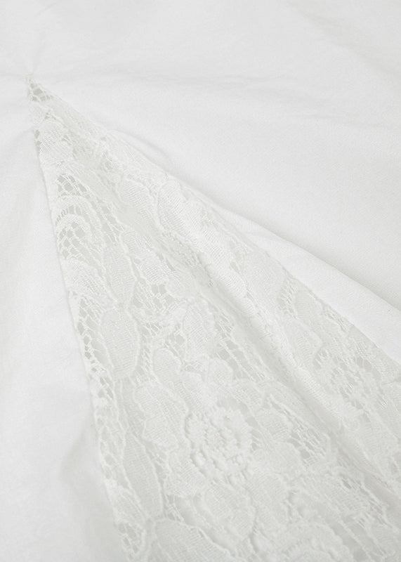 Bohemian Weiß Asymmetrische Spitze Patchwork Röcke Sommer QC034