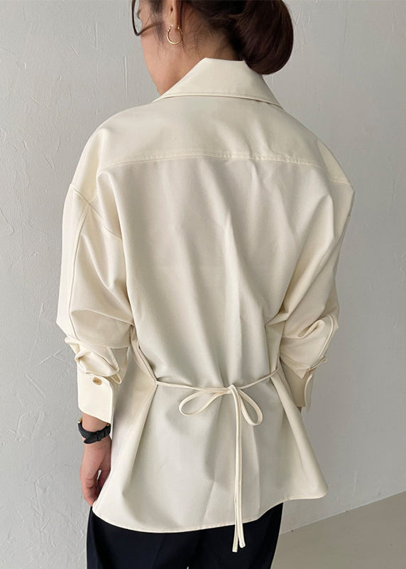 Moderne Blusen Frühlingsweiß Up Side Zip Open