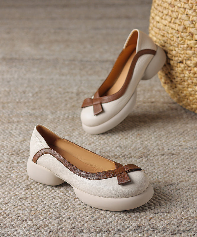 Aprikosenfarbene, bequeme Loafer mit Lammfell-Spleißen WT024