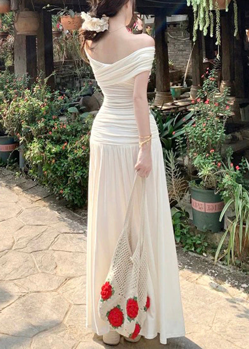 Röcke und zerknitterte Tops Sommer Baumwolle Set Art Beige Zwei Teile