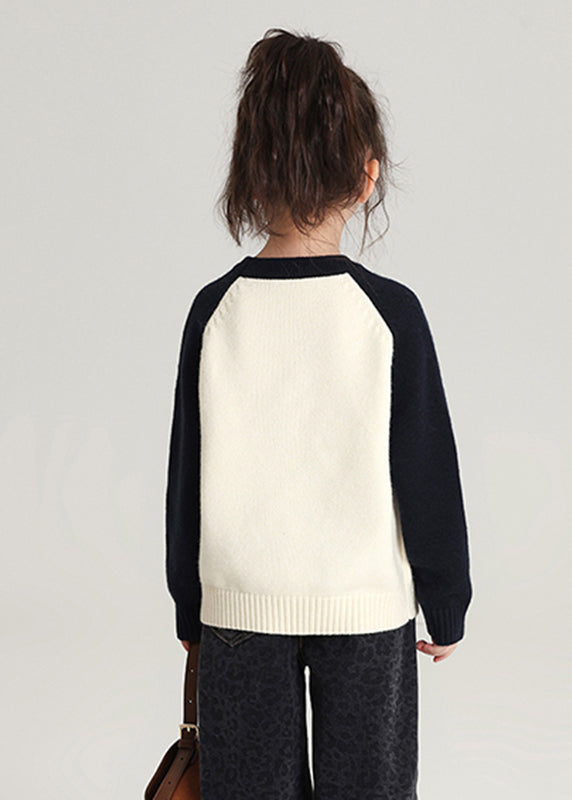 Pull en coton épais imprimé noir pour enfants et filles, printemps TP044