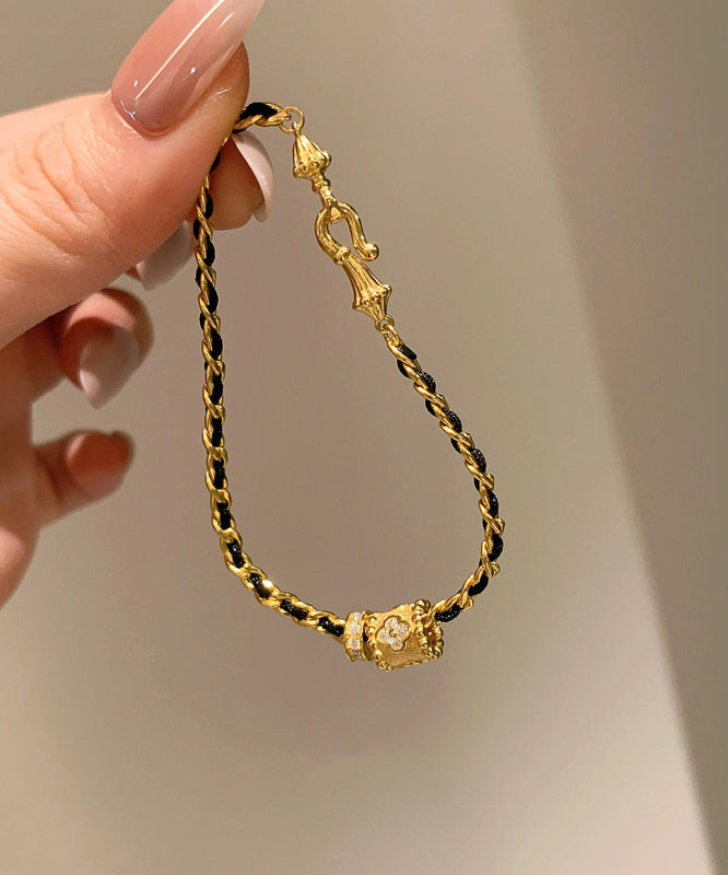 Art Black Sterling Silber Overgilt Zirkon Kettenarmband YI038