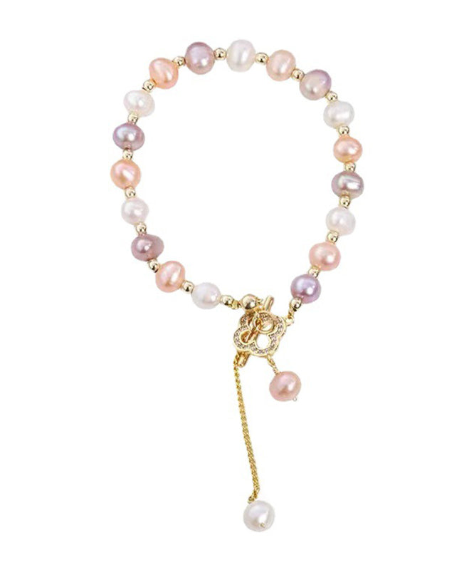 Art Multi Sterling Silber Overgild Perle Quaste Charm Armband WF004