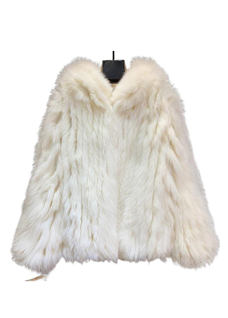 Manteau à capuche surdimensionné en fausse fourrure blanche Art Hiver YU026
