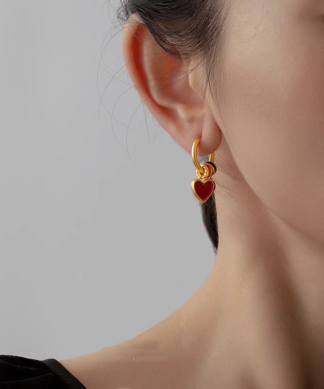 Wunderschöne Regenbogen Sterling Silber Overgild Love Quaste Creolen YD025