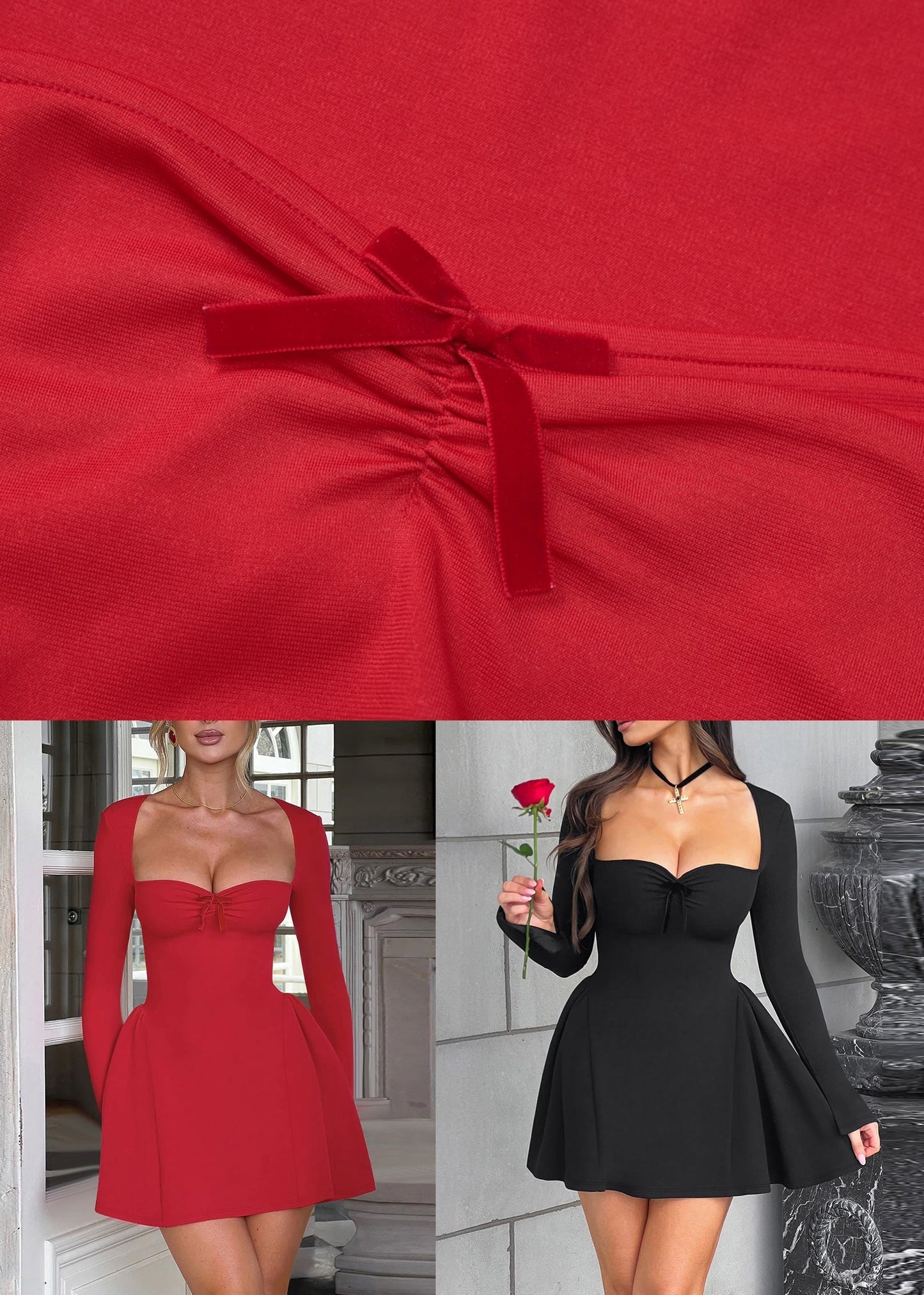 Schwarzes, einfarbiges Patchwork-Baumwoll-Herbstkleid mit mittlerem Träger WO045