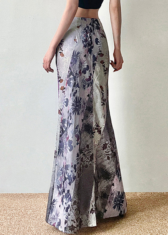 Röcke Taille Böhmische Hohe Asymmetrische Drucken Patchwork Baumwolle