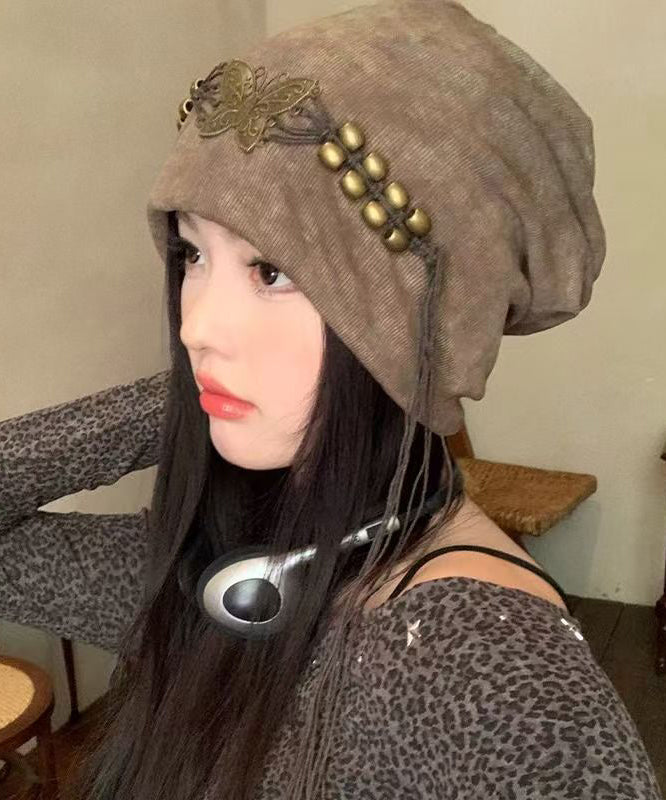 Boho Batik-Booniehut mit Quasten und Perlen, vielseitig einsetzbar, RB052