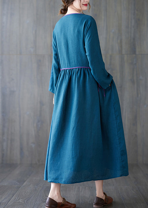 Robe bohème orange en coton patchwork brodé à col rond, printemps TZ045