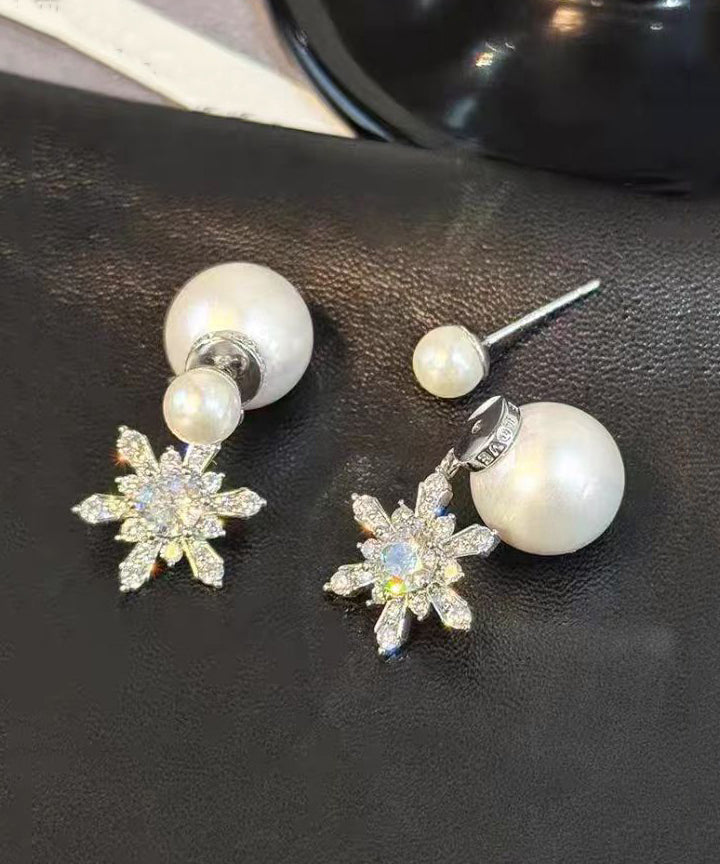 Boucles d'oreilles papillon bohèmes en cuivre blanc et zircons, perles et perles YU012