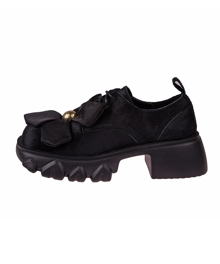 Mocassins épais à lacets noirs Ma Hai Mao OM022