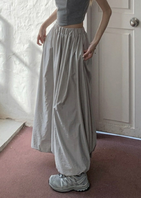 Taschen Elastische Taille Grau Rock Maxi Slip