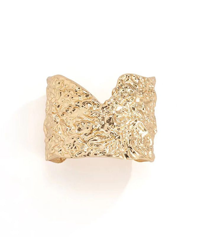 Bagues ouvertes décontractées en alliage d'acier inoxydable doré YI012