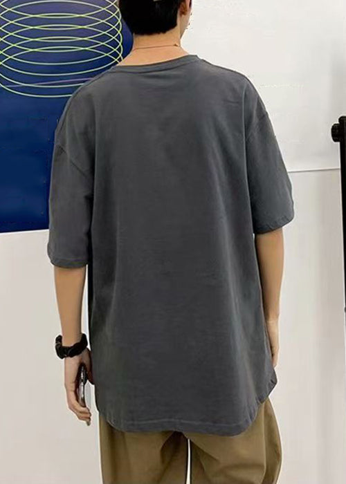 Shirt Baumwolle Sommer Katzen Grau T Casual Männer Druck