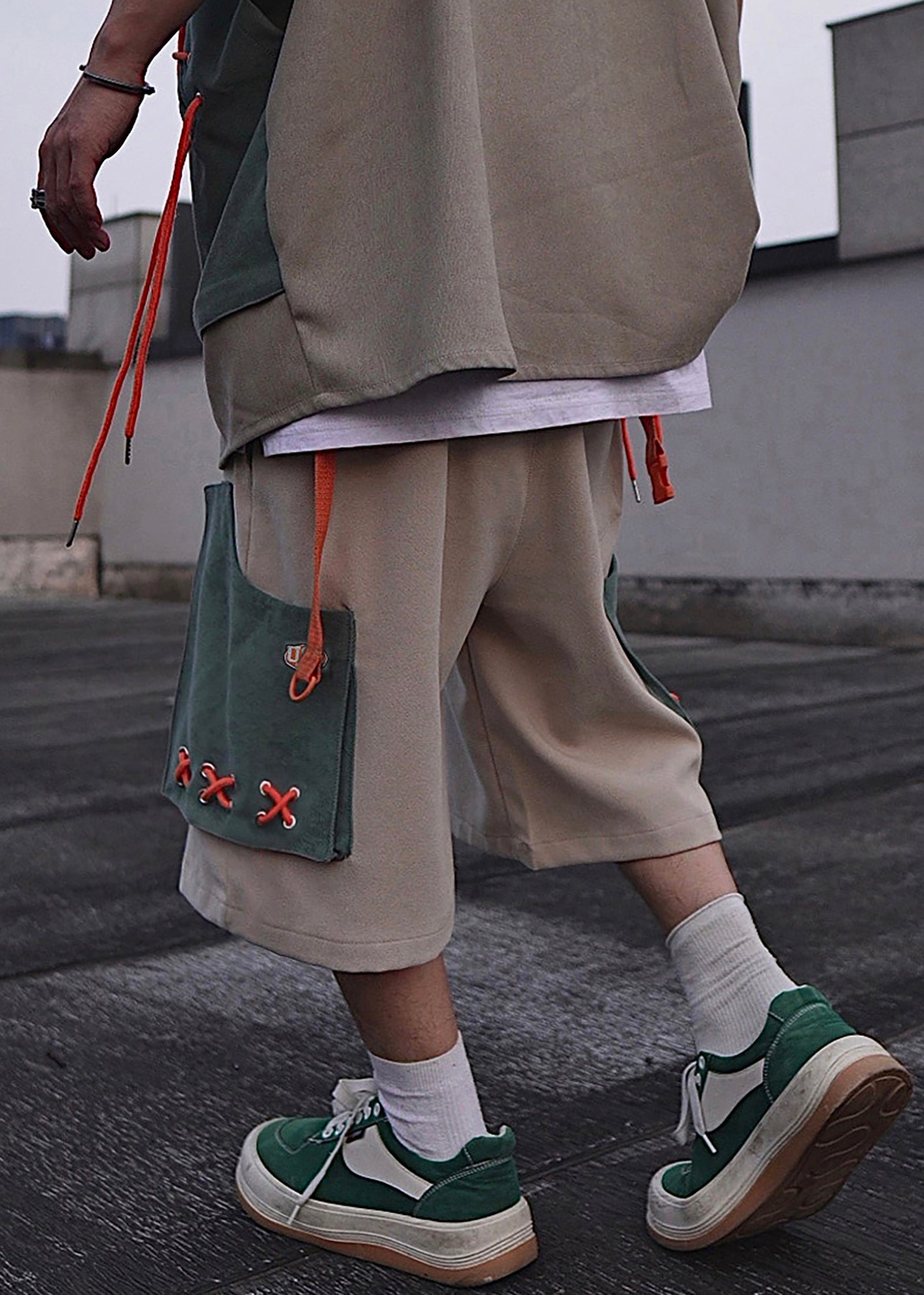 Khaki Taschen Baumwolle Sommer Shorts Casual Herren