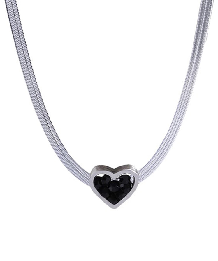 Casual Necklace Sterling Silver Silk Double-Layer Pendant