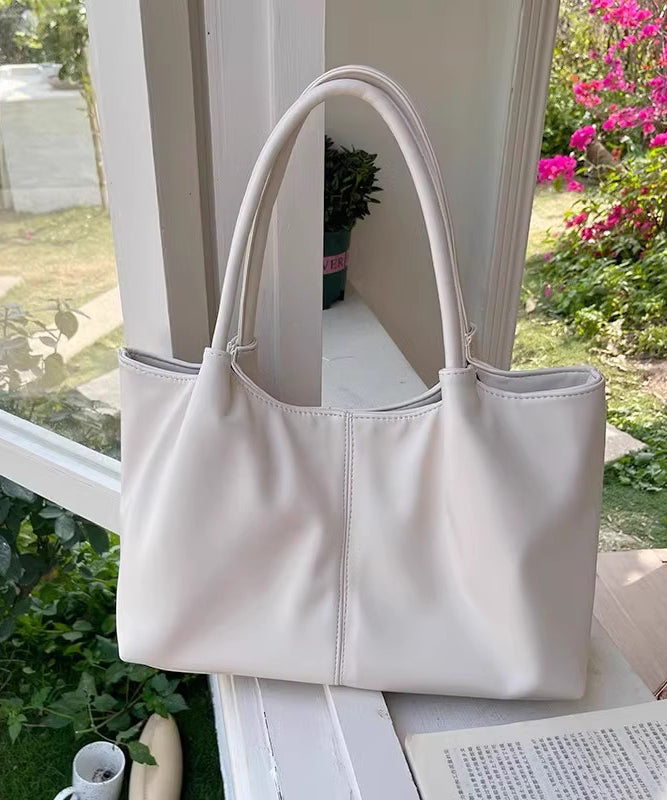 Ledertasche Weiß Handtasche Kapazität Groß Casual Faux