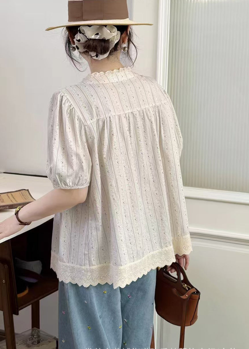 Haut oversize d'été en coton patchwork abricot chic