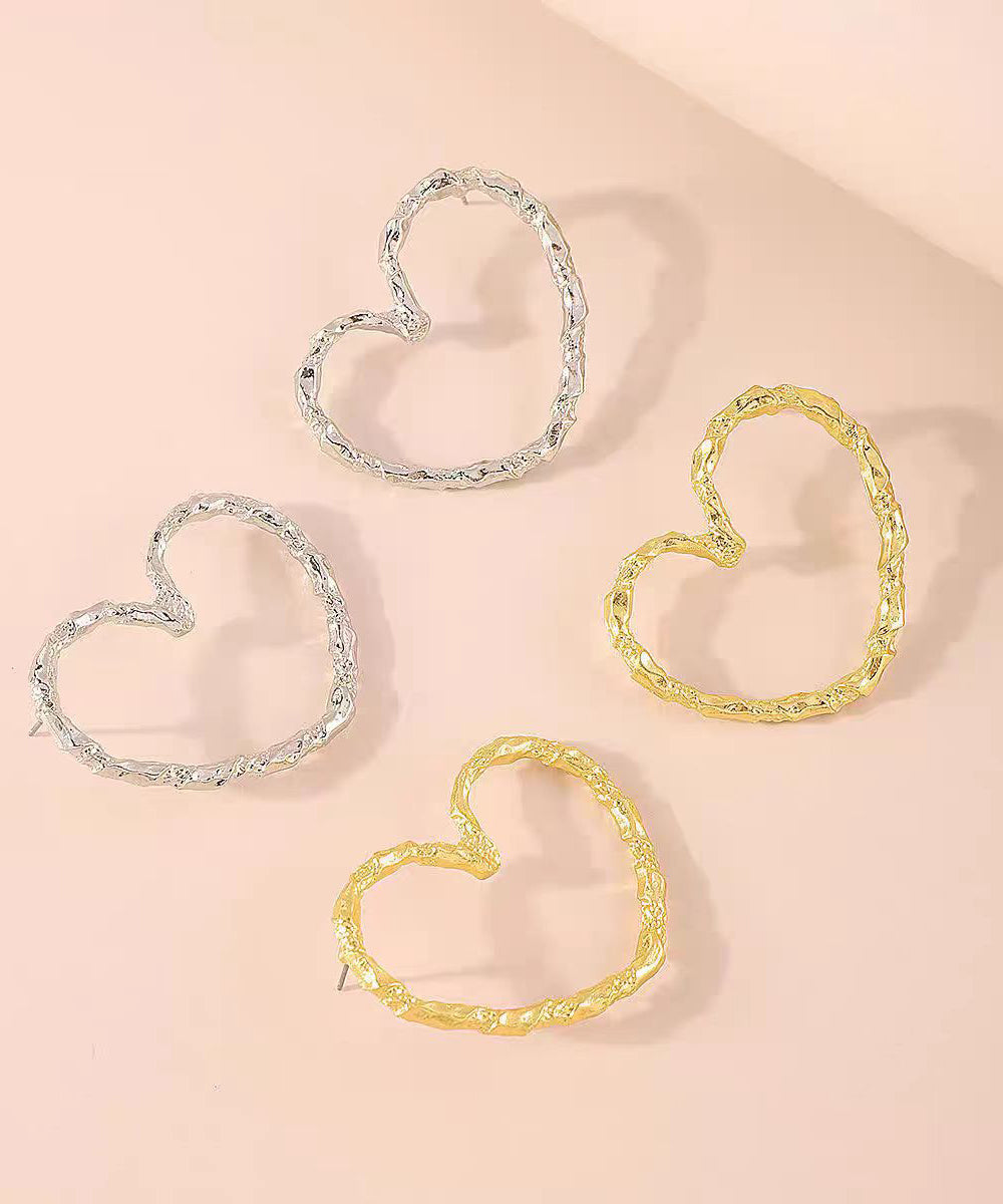 Boucles d'oreilles créoles chics en alliage de métal doré Love YI013