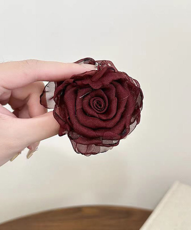 Haarnadel im chinesischen Stil mit Kaffeetüll und Rose, RG012