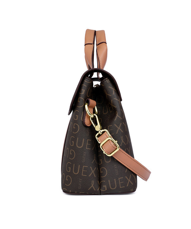 Edle, schokoladenbraune Tote-Handtasche aus Kalbsleder mit großem Fassungsvermögen RB037