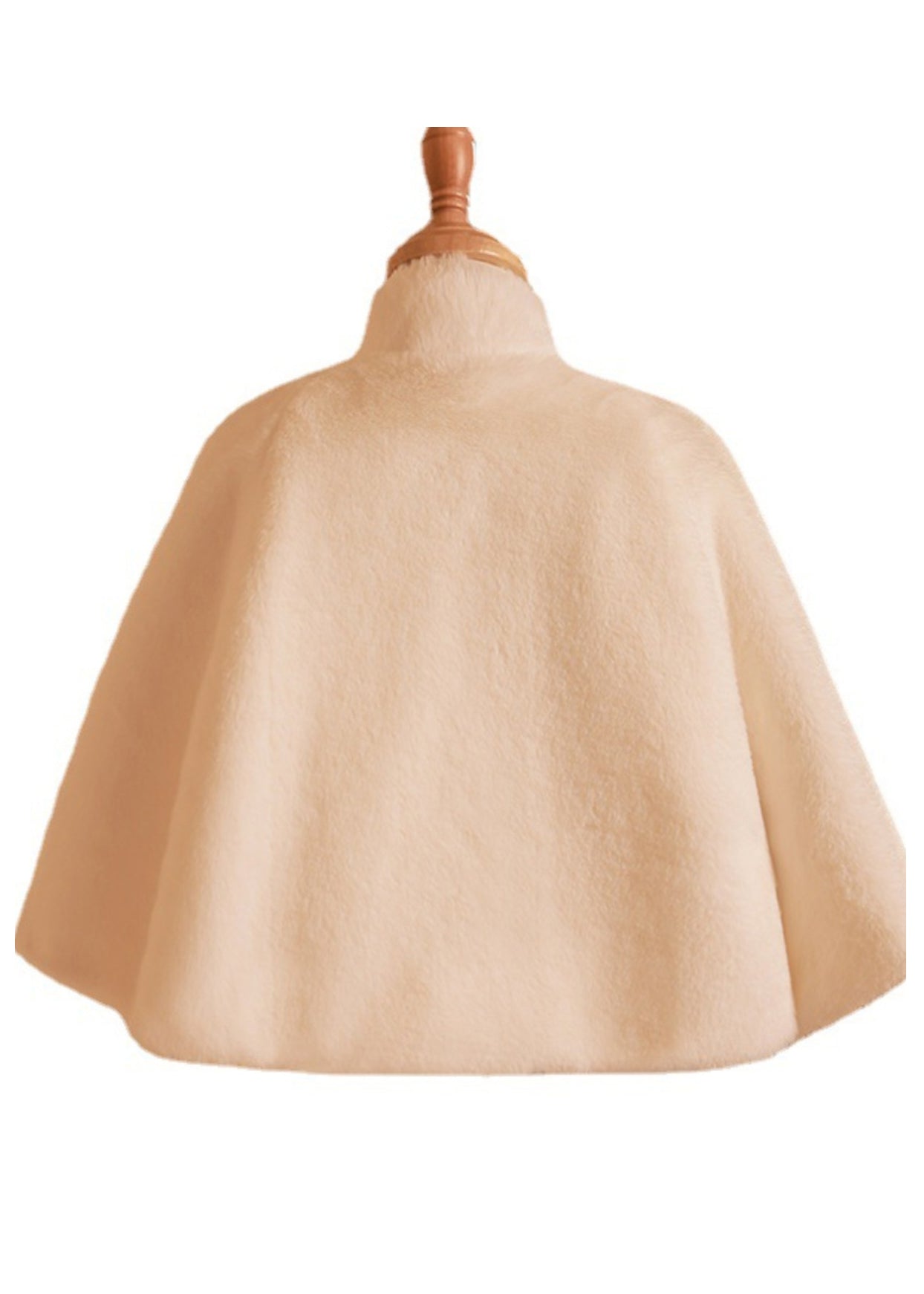 Manteau d'hiver en fourrure duveteuse pour enfant, élégant, blanc, à paillettes et pompons, col montant, WL020