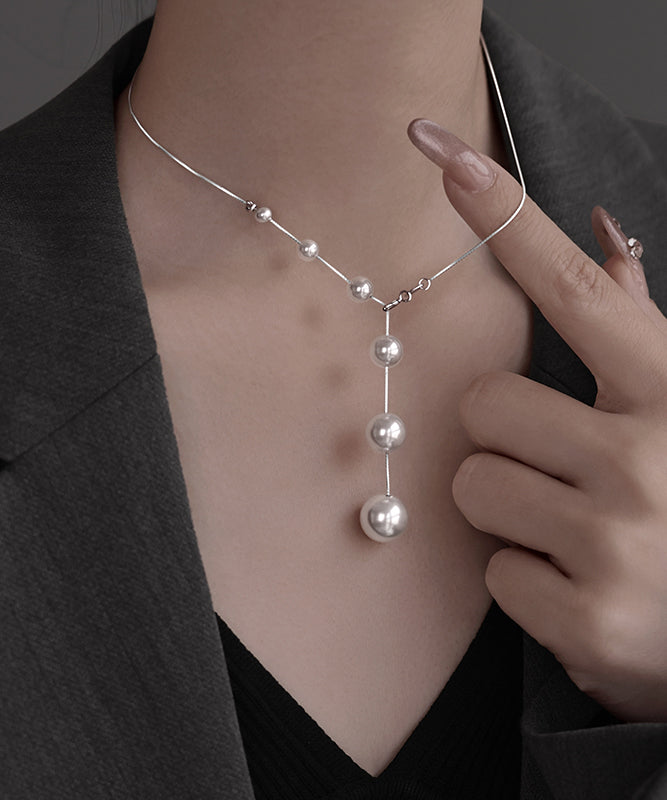 DIY Seide Sterling Silber Perle Quaste Anhänger Halskette QD017