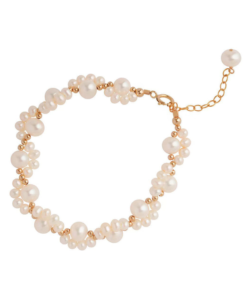 Elegantes Goldlegierung Kätzchen Krallen Perlen Quaste Bettelarmband WF010