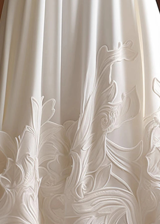 Weiße Elegante Baumwolle Röcke Hohe Applique Sommer