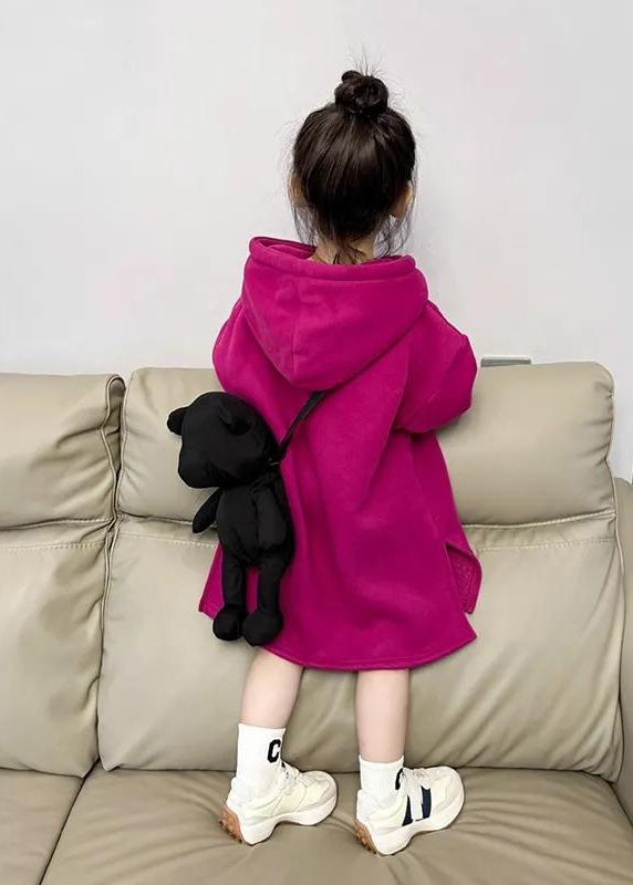 Mode Dragonfruit Farbe Grafik Patchwork Kinder Kapuzen Fleece Sweatshirt Kleid Frühling TV029