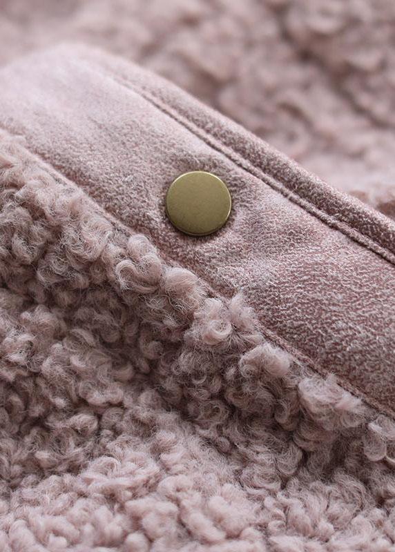 Manteau épais à manches longues et poches roses, style décontracté, automne-hiver, QS043