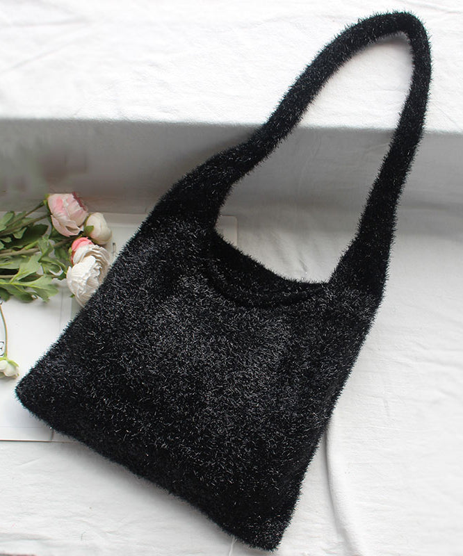 Modische silber glänzende Strick-Umhängetasche SX1004