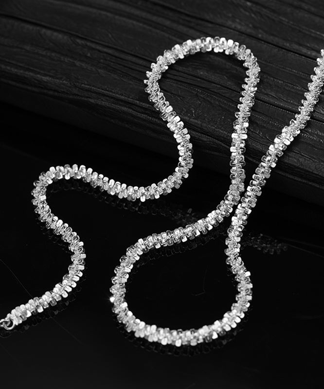 Feine Seide Sterling Silber gebrochen Silber Gypsophila Halskette ET001