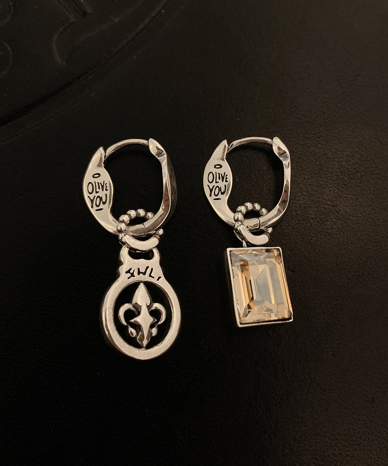 Fine Silk Sterling Silver Zircon Cross Drop Earrings YD029