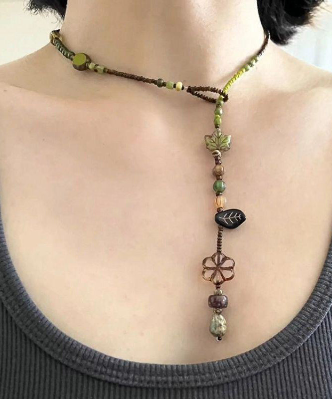 Necklace Handmade Gratuated Beading Bead Weaving Colorblock