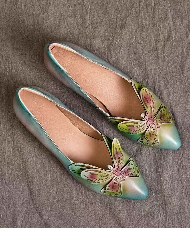 Handmade Original Butterfly Pointed Shallow Cut Single Shoe CZ1019