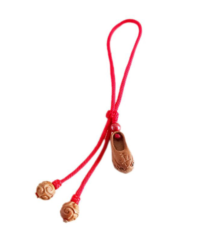 Bracelets de cheville en bois rouge faits à la main avec tête de tigre tressée, chaussures pêche