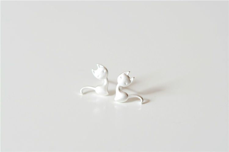 925 Cat Sterling Earring Silver
