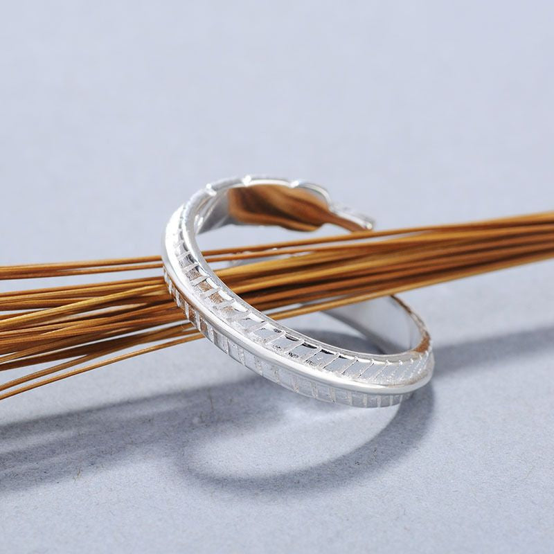 925 Feather Sterling Open Ring Silver