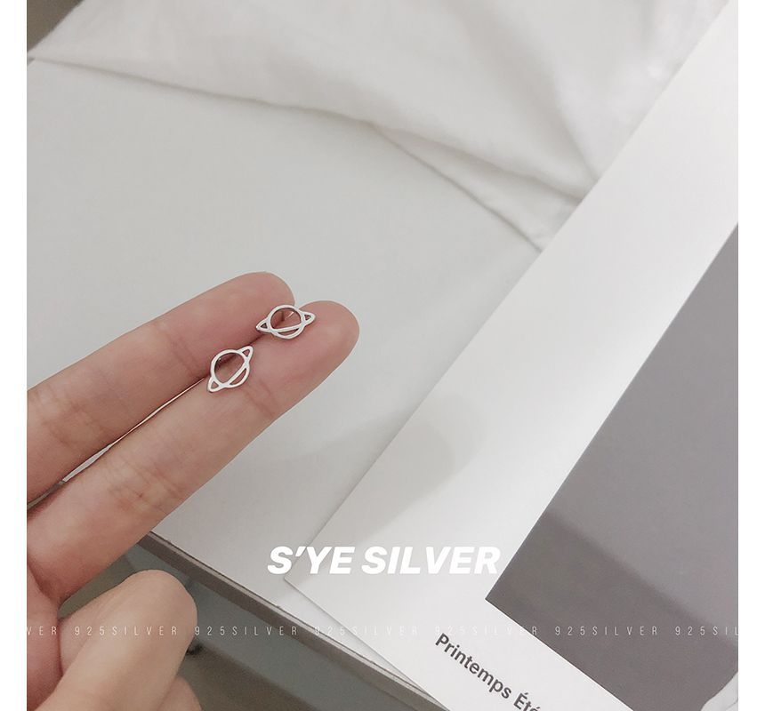 Stud Silver Sterling Earring Planet